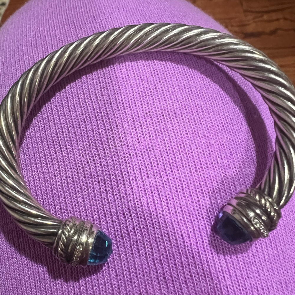 David Yurman cable Bracelet 
blue topaz & diamond cable bracelet